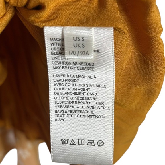 Free People Womens Aries Floral Mini Dress Size S Mustard Open Back Festival - Picture 4 of 7